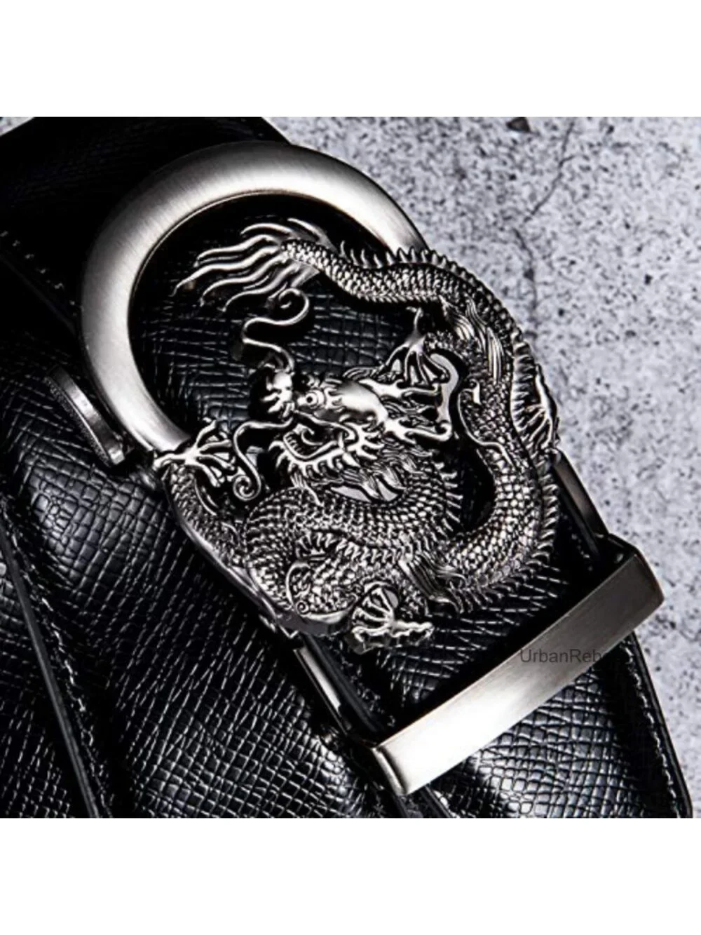 Mens Ratchet Belt Gold Click Buckle Adjustable Leather Belts